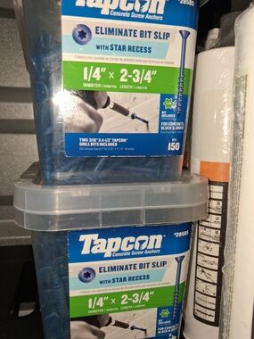 2 Box Tapcon 1/4" x 2-3/4" Concrete Screw Anchors - Blue